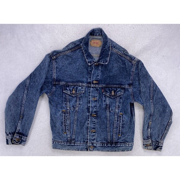 Levi's Denim Trucker Jacket Men's Medium Blue 70507 Made in USA Vintage 1980's - Picture 1 of 16